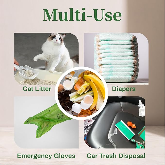 270 Counts Dog Poop Bags Rolls with Dispenser & Leash Clip, Scented Poop Bags for Dogs Waste, Extra Thick & Leak Proof for Poop Doggie Puppy Pet Waste, 9" x 13", Green