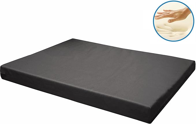 Dogbed4less Memory Foam Platform Dog Bed, Crate Mattress for Orthopedic Joint Relief with Waterproof Removable Cover Small Medium 29X18X3 Space Gray