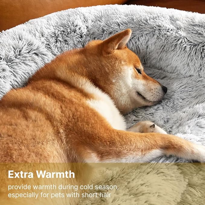 Codi Calming Dog Bed for Couch – Anti-Anxiety Sofa Protector Mat for Large Dogs, 41''x37''x6'', Machine Washable, Fluffy & Cozy with Non-Slip Bottom, Light Grey
