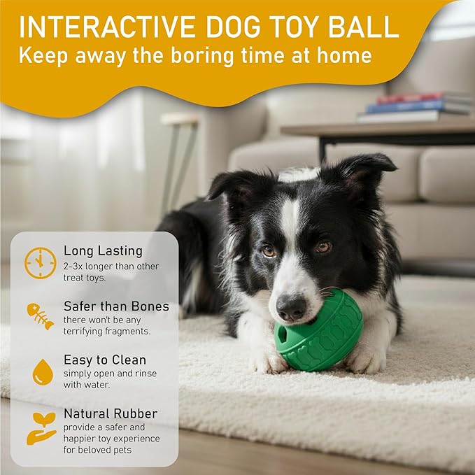 Frozen Treat Dispensing Dog Toys, Enrichment Licking & Puzzle Feeder, Sturdy Rubber Interactive Dog Toys, Dog Chew Toy for Happy, Cool Pups - Reduces Anxiety, Easy to Clean (Green)