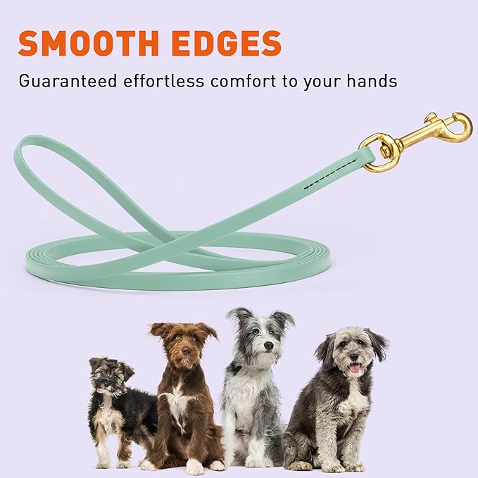Viper Biothane K9 Working Dog Leash Waterproof Lead for Tracking Training Schutzhund Odor-Proof Long Line with Solid Brass Snap for Puppy Medium and Large Dogs, 33ft Sage Green