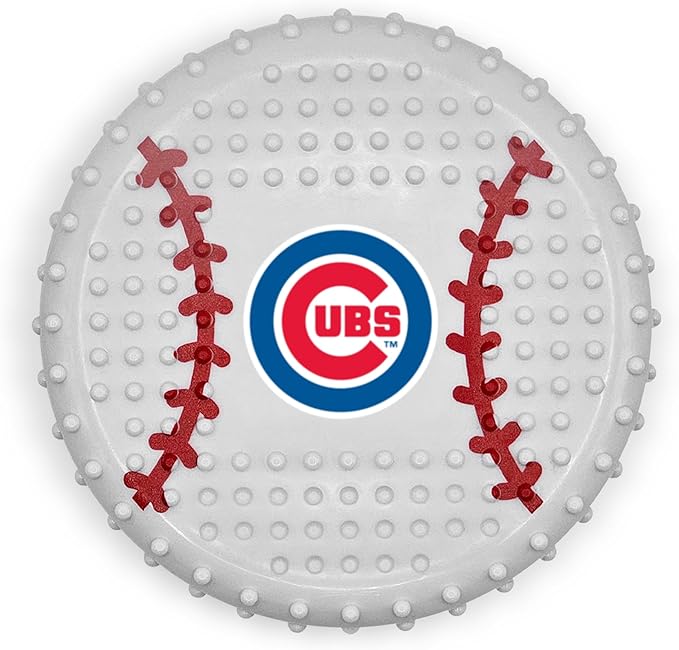 Pets First MLB Chicago Cubs Hard-Nylon Bacon-Flavored Baseball Chew Toy, Indestructible Dog and Cat Chewy Toy, Tug, Fetch Toy, Sporty Fun Toy for Dogs