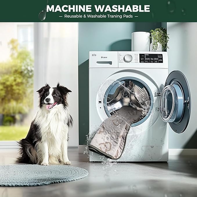 FXW Washable Pee Pads for Dogs, Leak-Proof & Non-Slip, Specifically Designed for Potty Training, 30" x 75" Rectangle, Khaki, 1 Pack