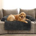 Calming Dog Bed Fluffy Plush Dog Mat for Furniture Protector with Removable Washable Cover for Large Medium Small Dogs and Cats (Extra Large(53x39.3x6), Dark Grey)