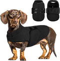 Queenmore XXL Dog Sweaters, Soft Fleece Vest Pullover Pet Jacket with Leash Hole, Warm Winter Dog Clothes Cold Weather Doggy Dachshund Sweater for Large Dogs Cats Boy or Girl (Black, XXL)