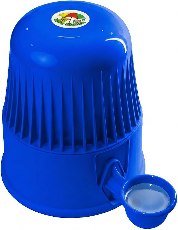 No Spill Pet Water Dispenser for Dogs and Cats, 67.6oz Gravity-Fed Water Bowl with Slow Drinking Design to Prevent Wet Fur, BPA-Free Polypropylene, Vida Mansa (Opaque Blue)