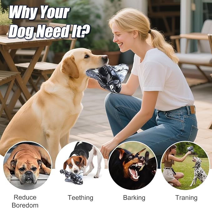 Dog Toys for Aggressive Chewers, Indestructible Dog Toys for Large Dogs, Tough Chew Toys for Large Medium Breed, Dog Toy to Keep Them Busy, Bacon Flavor