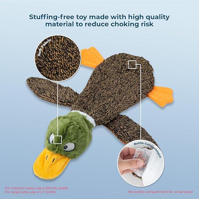 Best Pet Supplies Squeaky Dog Toys with Soft Durable Fabric for Small, Medium and Large Pets Interactive Toy for Indoor Play, Supports Active Biting and Play - 1Wild Duck, Pig, Large