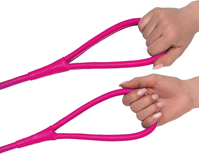 OOPSDOGGY Rolled Leather Dog Lead 6ft Heavy Duty Training Leash for Small Medium Large Dogs & Puppy Black Brown Red (Pink, Large)