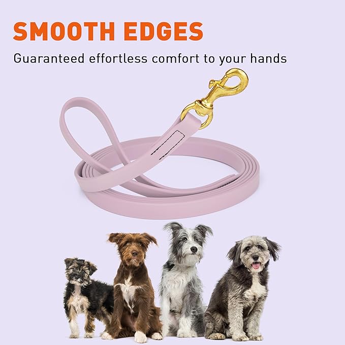 Viper Biothane K9 Working Dog Leash Waterproof Lead for Tracking Training Schutzhund Odor-Proof Long Line with Solid Brass Snap for Puppy Medium and Large Dogs, 33ft Pastel Purple
