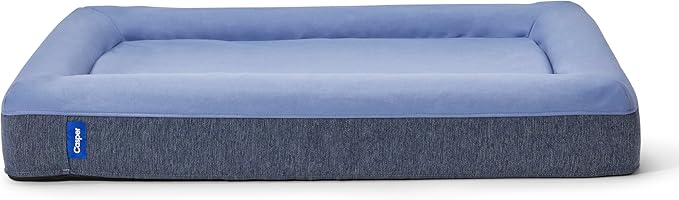 Casper Dog Bed, Plush Memory Foam, Large, Blue, 35.0"L x 45.0"W x 7.0"Th