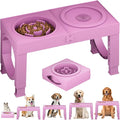 XIAZ Elevated Dog Bowls Large Breed Raised Dogs Bowl Stand Large/Medium Sized Dog Slow Feeder Dogs Bowls Food Water Stands 5 Heights Adjustable 9/11/12/14in Pet Feeder Dish Station