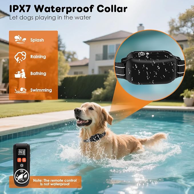 Dog Training Collar with Remote - Shock Collar for Dogs with 3300FT Range, Trains 3 Dogs, 180-Day Battery, IPX7 Waterproof, Beep/Vibration/Static Shock for Small Medium Large Dogs (Black)