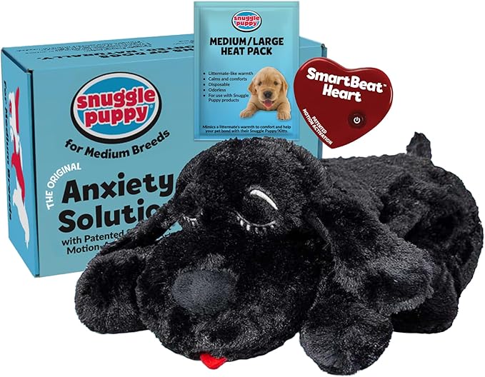 Original Snuggle Puppy Heartbeat Puppy Toy - Heartbeat Puppy for Dogs - Pet Anxiety Relief and Calming Aid - Comfort Dog Toy - Behavioral Training and Sleep Aid Cuddle buddy - Crate Training Essential