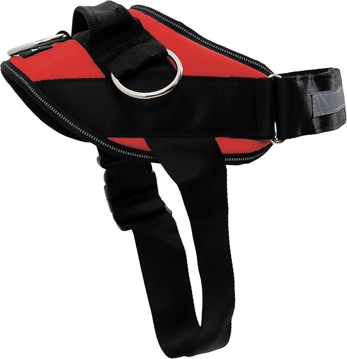 ShawnCo Essential Dog Harness, No-Pull Pet Vest with 3 Leash Clips, No Choke, Reflective, Adjustable and Padded, for Easy Walking and Training for Small, Medium and Large Dogs (Mustang Red, M)