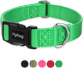 Hyhug Medium Dog Collar, Green:Heavy-Duty Quick-Release Nylon Buckle, Adjustable & Durable, Cute Dog Collar (Medium, Lime Green)