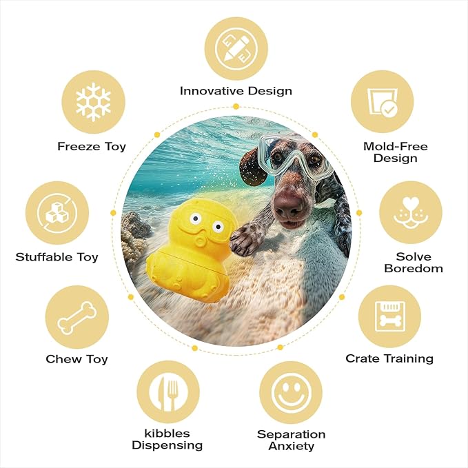 Interactive Dog Toys for Aggressive Chewers, Indestructible Dogs Toy to Keep Your Pup Busy, Treat Tumble Interactive Puzzle Ball Dog Toy for Small Medium Large Breed Dogs, Yellow
