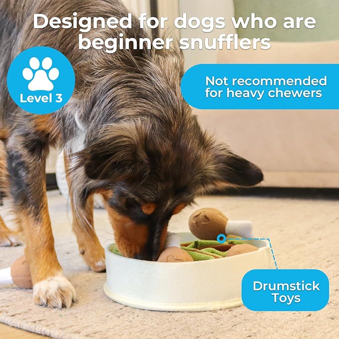 Dog Toys Plush with Squeaky & Treat Hiding Features - Mental Stimulation Enrichment Toy for Large Breed Dogs - Machine Washable Slow Feeder to Keep Dogs Busy，Chicken and Gravy
