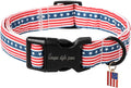 Unique style paws Dog Collar Plastic Buckle with Pendant Red Striped Star Puppy Collars for Small Medium Large Boys Girls Dogs