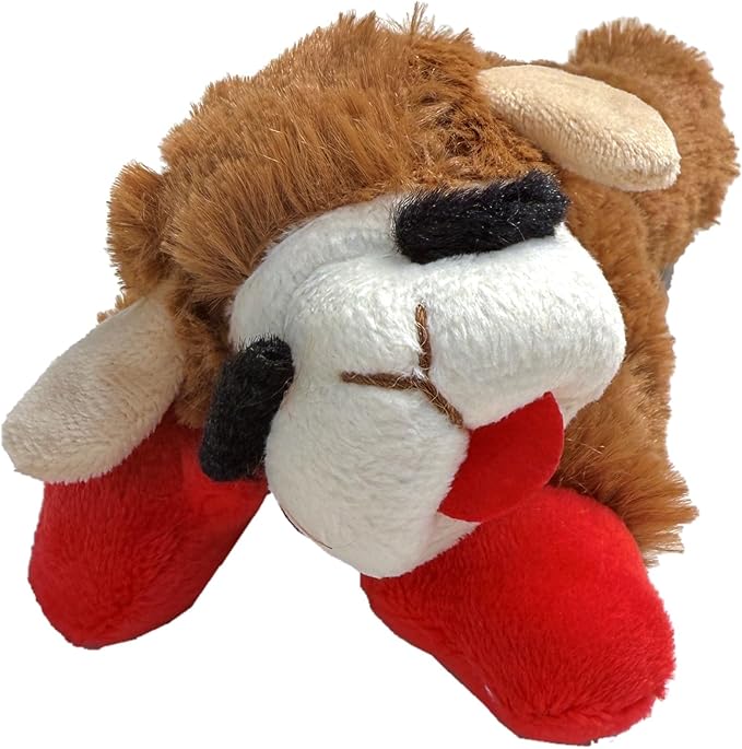 Multipet Lamb Chop Brown | 6 Inch Lamb Chop Dog Toy | Small Dog Toy Lamb Chop Squeaker Toy | Brown 6" | Officially Licensed