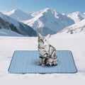 Soulbond Cooling Mat for Large Dogs - 25" x 35" Washable Cooling Mat for Cats, QMAX>0.3, Anti-Slip Bottom, Portable Summer Cool Puppy Bed Pad for Outdoor/Indoor/Cars/Travel Use, Ocean Blue