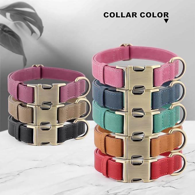 Plutus Pet Genuine Leather Dog Collar – Adjustable Pet Collar with Quick Release Metal Buckle, Soft Real Leather for Small Medium Large Dogs, Heavy Duty & Skin-Friendly (Black, S)