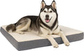 Orthopedic Dog Bed - 2-Layer 44x35-Inch Memory Foam Pet Mattress with Machine-Washable Sherpa Cover for Large Dogs up to 100lbs by PETMAKER (Gray)