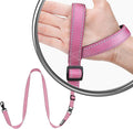 Hands-Free Dog Leash, Heavy Duty No-Pull Training Lead w/Anti-Tangle & Reflective Thread for Small Medium Dogs for Running/Walking Pink 5Ft