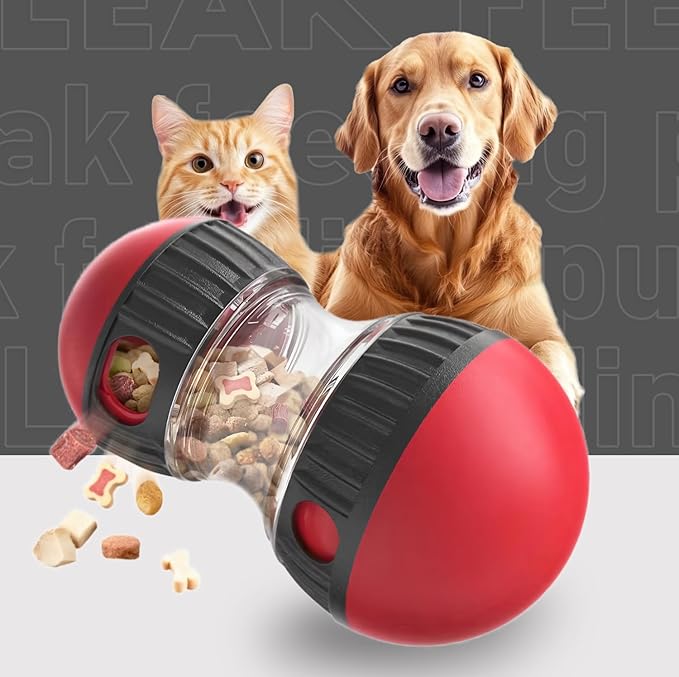 Interactive Pet Toys, Fun Tumbler Puzzle Toys with Food Dispense for Cat,Small Dogs and Other Pets, Interactive Chase Treat Ball Playing Indoor for Cats and Mini Puppies in Safety (Roly-poly)
