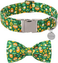 DOGWONG St Patrick Dog Bow Tie with Collar, Irish Holiday Shamrock Lucky Dog Collar for Boys and Girls Large Medium Pets Puppies