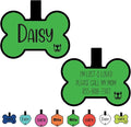 Silicone Silent Dog Tag Personalized with 5 Lines of Custom Deep Engraved Durable Soundless Pet ID Name Tag Bone Green