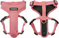 DJANGO Adventure Dog Harness - Stylish, and Durable Medium Dog Harness for Outdoor Adventures and Everyday Wear - Quartz Pink Neoprene Adjustable Harness for Dogs with Reflective Piping, Brass D-Ring