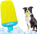LaRoo Dogs Toys for Summer Cooling, Frozen Dog Toys, Full with Water Frozen, Prevention of Heat Stroke Upgraded Teething Chew Toy (Ice Pop Shape-Yellow)