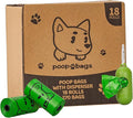 Dog Poop Bags With Dispenser, Strong and Leak-proof Waste Bags for Pets, Floral Scented, 270 Count (18 Packs of 15), 13 Inch x 9 Inch (Green)