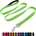 Dog Leash 6 FT Padded Handle Nylon Reflective Dogs Leashes for Large Dogs Green