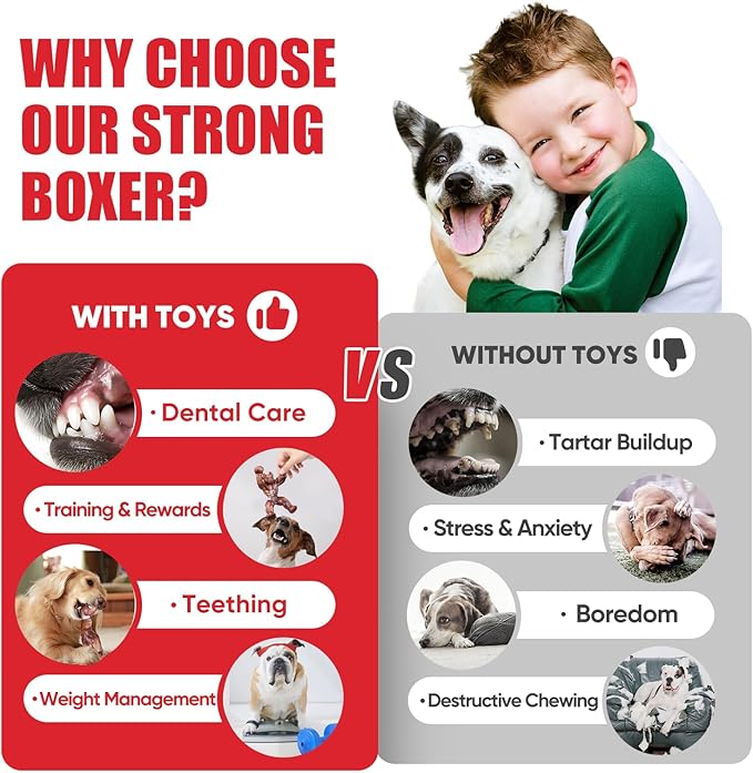Dog Toys for Aggressive Chewers, Indestructible Dog Toys, Tough Toys for Aggressive Chewers to Keep Them Busy, Dog Chew Toys for Small/Medium/Large Dogs
