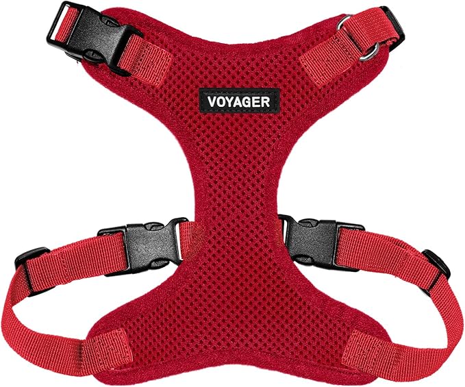 Voyager Step-in Pet Harness - All Weather Mesh, Adjustable Step in Harness for Cats and Dogs by Best Pet Supplies - Red, M