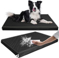 Waterproof Dog Bed Hair-Resistant, Removable Vegan Leather Cover, Pee Proof Black Vinyl Pad, Easy to Clean Pet Pad