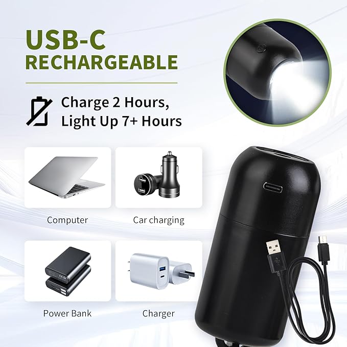 Dog Poop Bag Holder with Flashlight, USB Rechargeable, Doggie Waste Bag Dispenser for Leashes, Includes 1 Roll Extra Thick Bags, Clip & Holder - by PetIsay(Black)