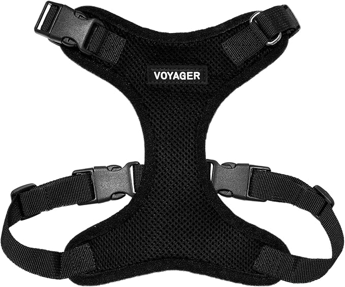 Voyager Step-in Pet Harness - All Weather Mesh, Adjustable Step in Harness for Cats and Dogs by Best Pet Supplies - Black, S