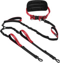 Hands Free Dog Leash, Waist Bungee Leash for 2 Large Dogs, 6-8ft No-Tangle Heavy Duty Leashs(50-120 lbs)