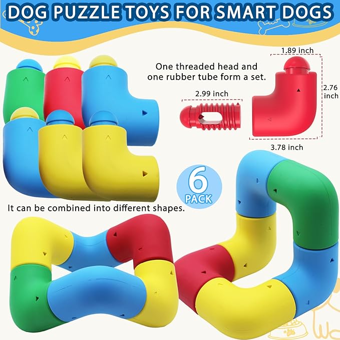 Dog Puzzle Toys for Smart Dogs, Puzzle Interactive Dog Toys, Pupp Brain StimulatingToy for Bored Dogs, Christmas Dog Toys (6 Pieces)