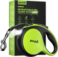 Retractable Dog Leash for Large Dog with Light Rechargeable, 16ft Heavy Duty Retractable Pet Leash with One-Button Control, Anti-Twist Protection, Reflective Leash for Large Dogs Up to 110 lbs