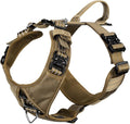 ICEFANG Dog Strap Harness with 4 x Metal Buckles,for Large Sized Dog,K9 Vest,Y-Shape Chest,Adjustable Pet Harness,No-Pull Front Leash Clip (Large (Pack of 1), Brown)