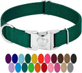 Country Brook Petz - Premium Nylon Dog Collar with Metal Buckle for Small Medium Large Breeds - 10+ Cool Colors (Medium, 3/4 Inch, Green)