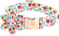 Elegant little tail Dog Collar- Cute Floral Dog Collar with Flower for Small Dogs, Female Adjustable Cotton Summer Pet Flower Puppy Collars for Small Medium Large Dogs