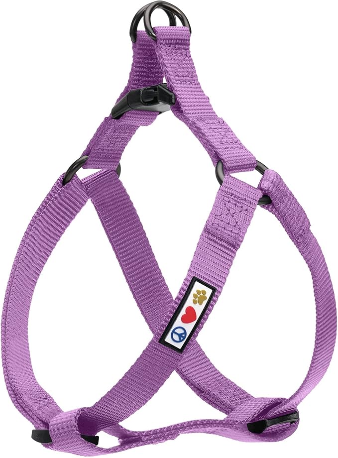 Pawtitas Solid Step-in Dog Harness – Adjustable No-Pull Vest for Puppies to Seniors, Safe & Comfortable M Orchid