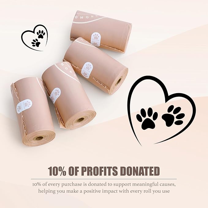 Bio-Based Dog Poop Bags, Silky Soft & Leak-Proof, Lavender-Scented, Made from Cornstarch – 8 Rolls, 120 Bags