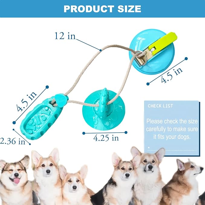 Dog Toys for Chewers Suction Cup Dog Toy Tug of War Chew Toys for Teething Interactive Teething Toys for Small Large Dogs Tug Toy Slipper