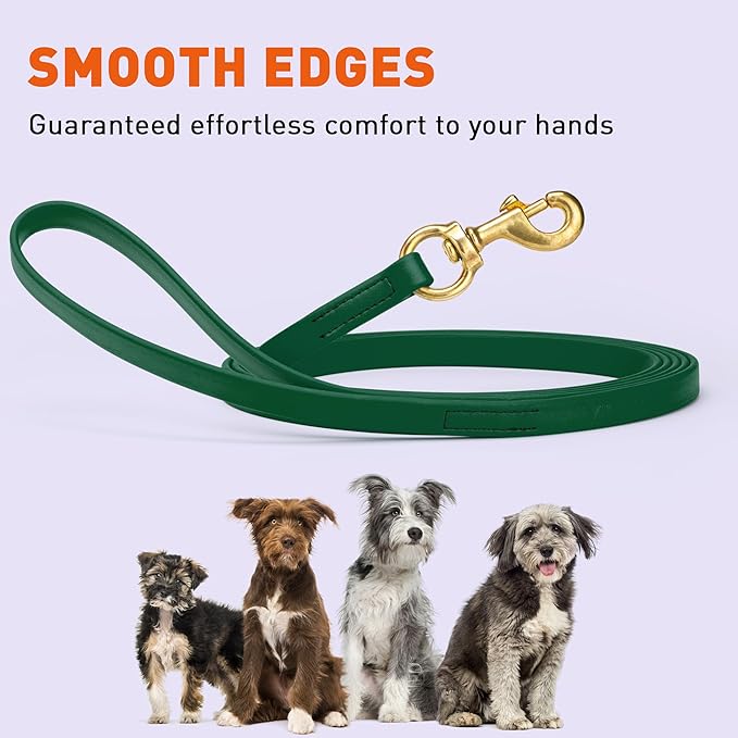 Viper Biothane K9 Working Dog Leash Waterproof Lead for Tracking Training Schutzhund Odor-Proof Long Line with Solid Brass Snap for Puppy Medium and Large Dogs, 33ft Hunter Green